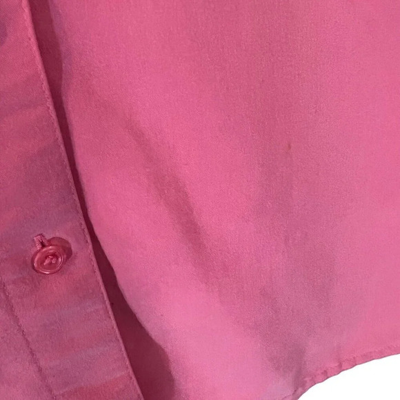 Liz Claiborne First Issue Pink Button Up Shirt Large Collared Front Pockets Top - Picture 6 of 9